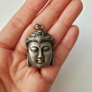 Vintage Silver Toned Buddha Head Charm/ Pendant